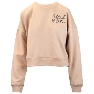 Women's Utah State Script Lettering Crew Sweatshirt